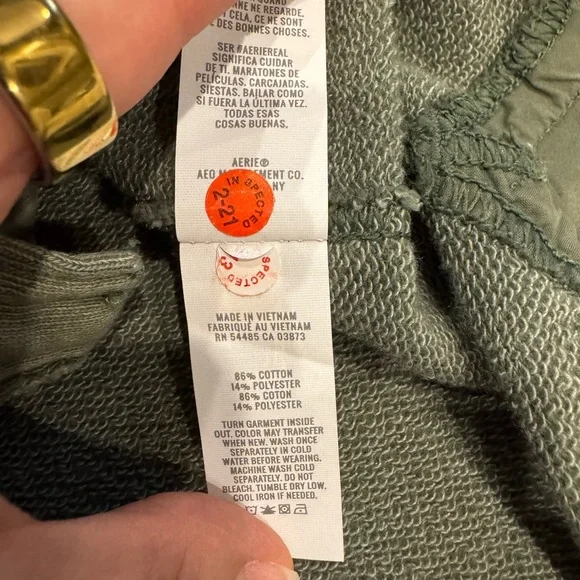 Aerie Lumberjane Fleece Oversized Olive Green Shirt - Picture 4 of 10